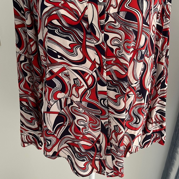 Catherine Gee Sophie Printed Silk Blouse size Small - Picture 7 of 8